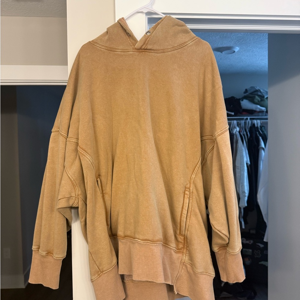 Free People Tan Hoodie Sweater